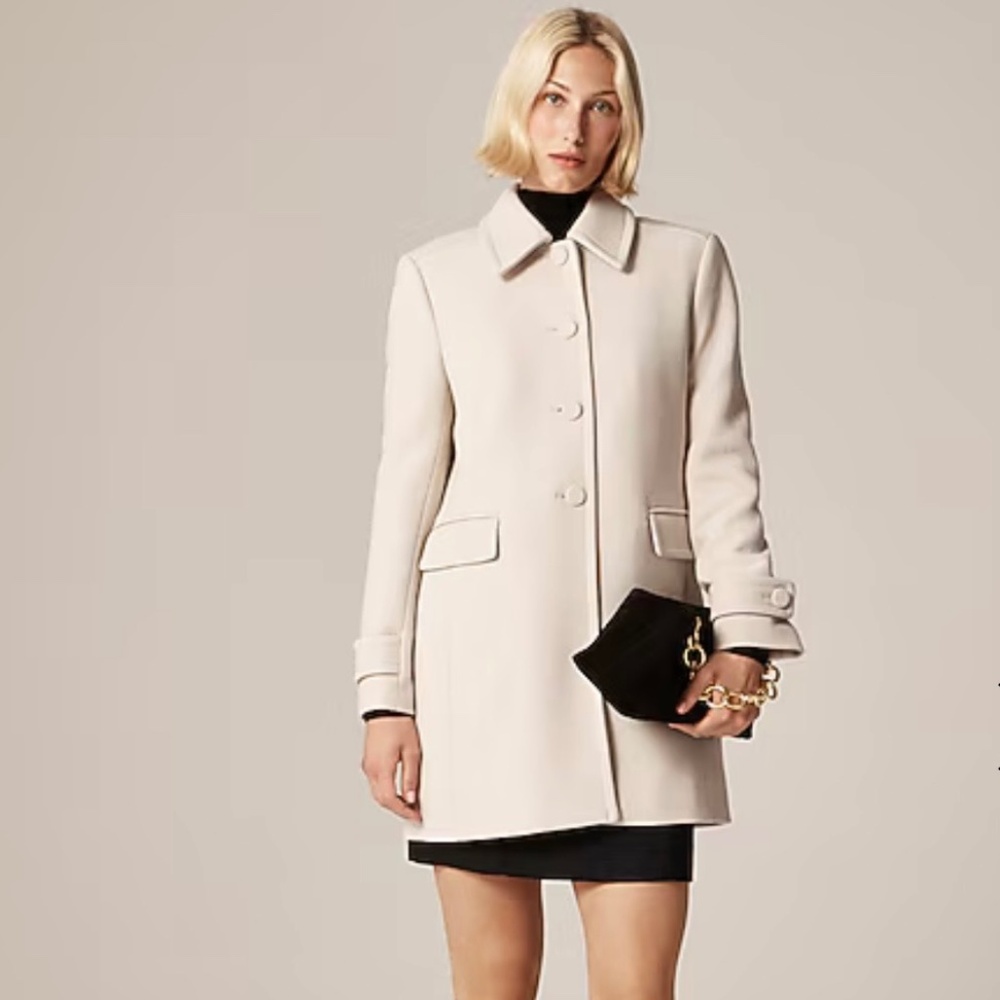 J Crew Salon Coat in Italian double-cloth Oatmeal Ivory Size 4 -New with tags